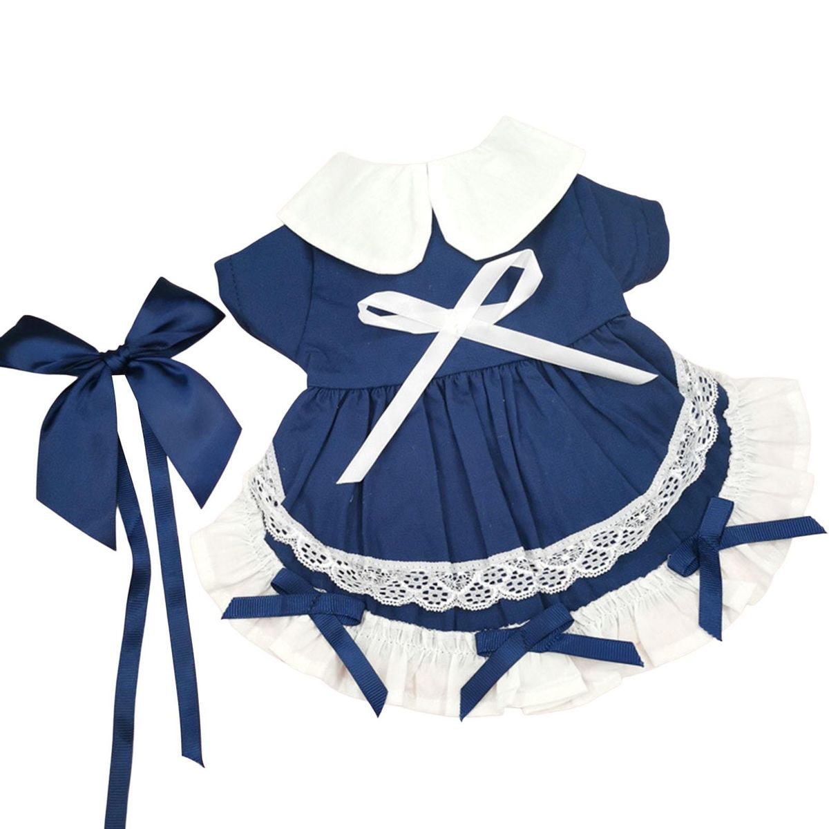 Pet Princess Dress Pet Cat Dog Bowknot Lolita Dress Royal Blue