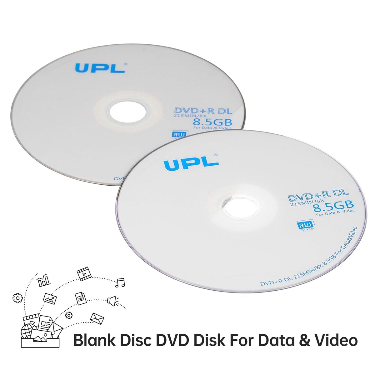 50PCS 215MIN 8X DVD+R DL 8.5GB Blank Disc DVD Disk For Data