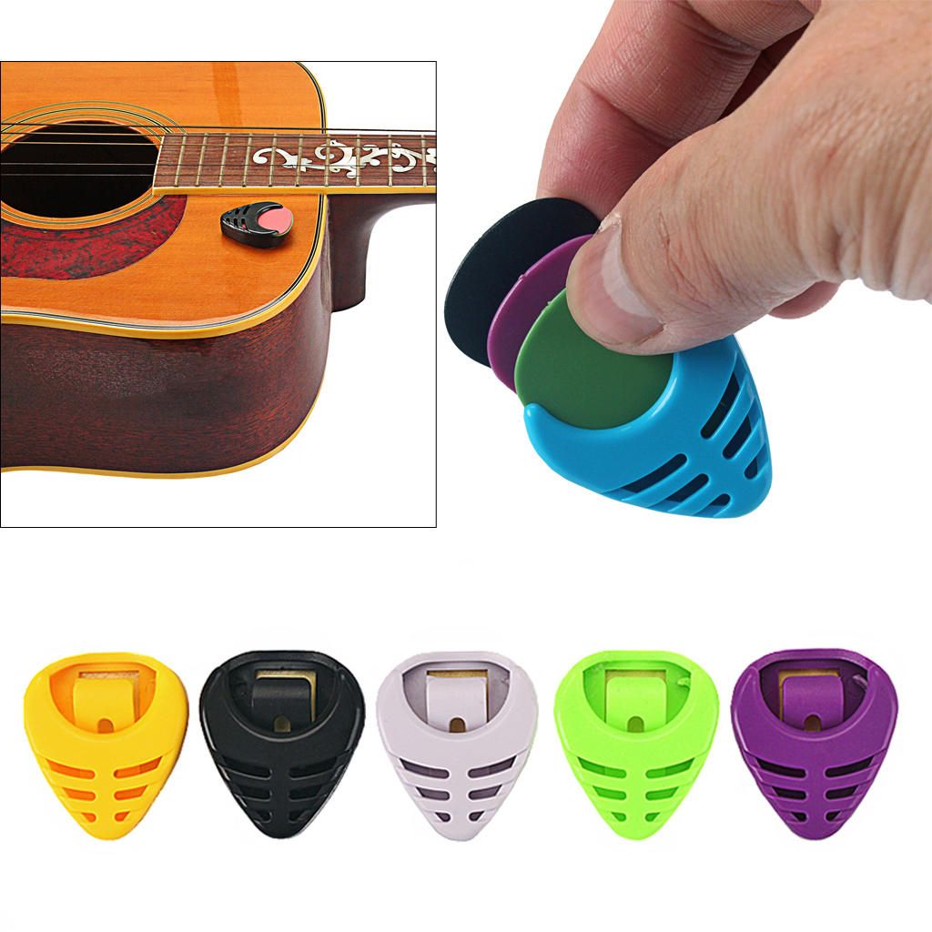 6Pcs Adhesive Finger Pick Storage Case Pickholder For Guitar Bass