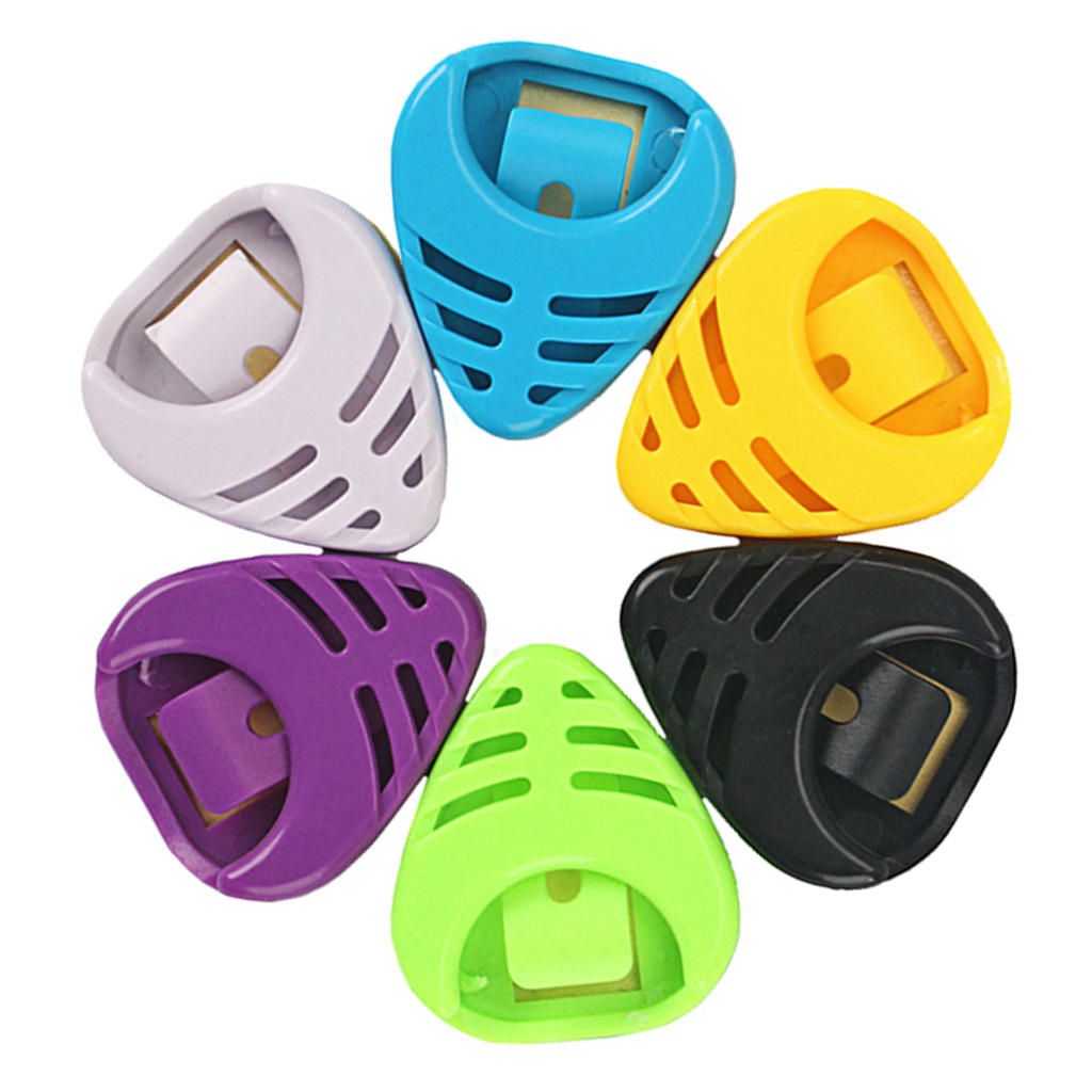 6Pcs Adhesive Finger Pick Storage Case Pickholder For Guitar Bass