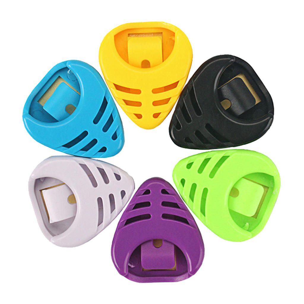 6Pcs Adhesive Finger Pick Storage Case Pickholder For Guitar Bass