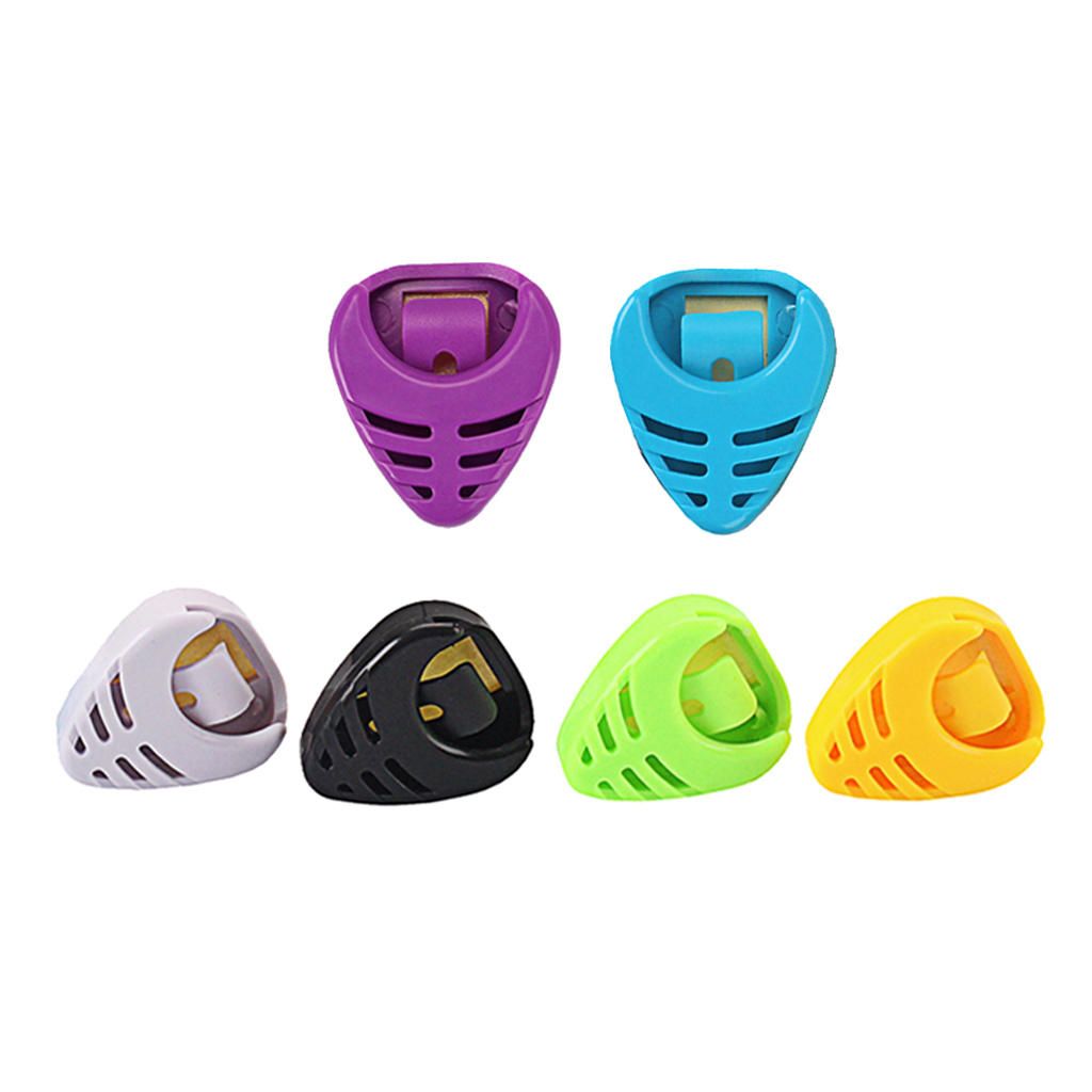 6Pcs Adhesive Finger Pick Storage Case Pickholder For Guitar Bass