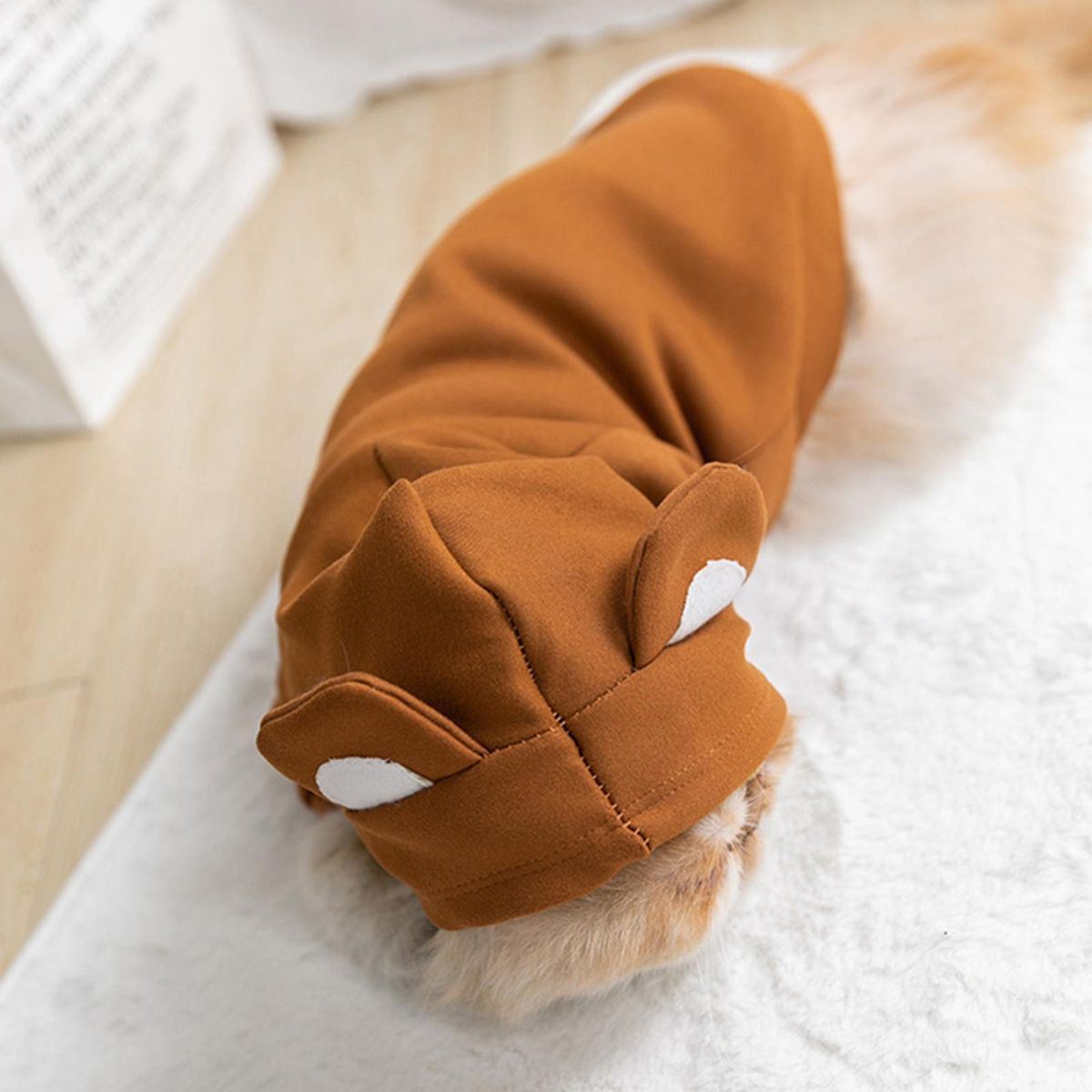 Dog Sweatshirt Bear Ear Cat Dog Hooded Two-legged Pullover Coffee
