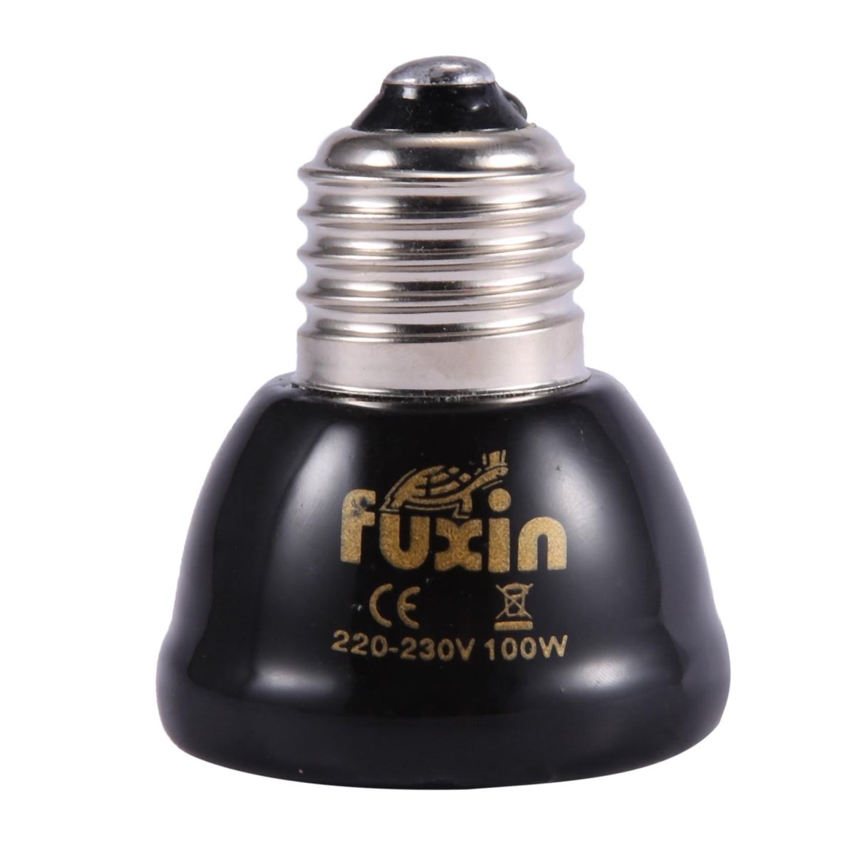 E27 Mini Infrared Ceramic Heating Bulb Elevator Globe Lamp for Animal Reptile -Black - Black, 100W