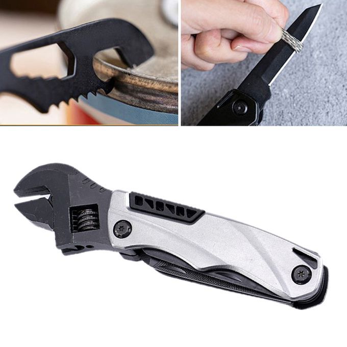 Multitool Wrench Multifunctional Camping Backpacking Activities Gray