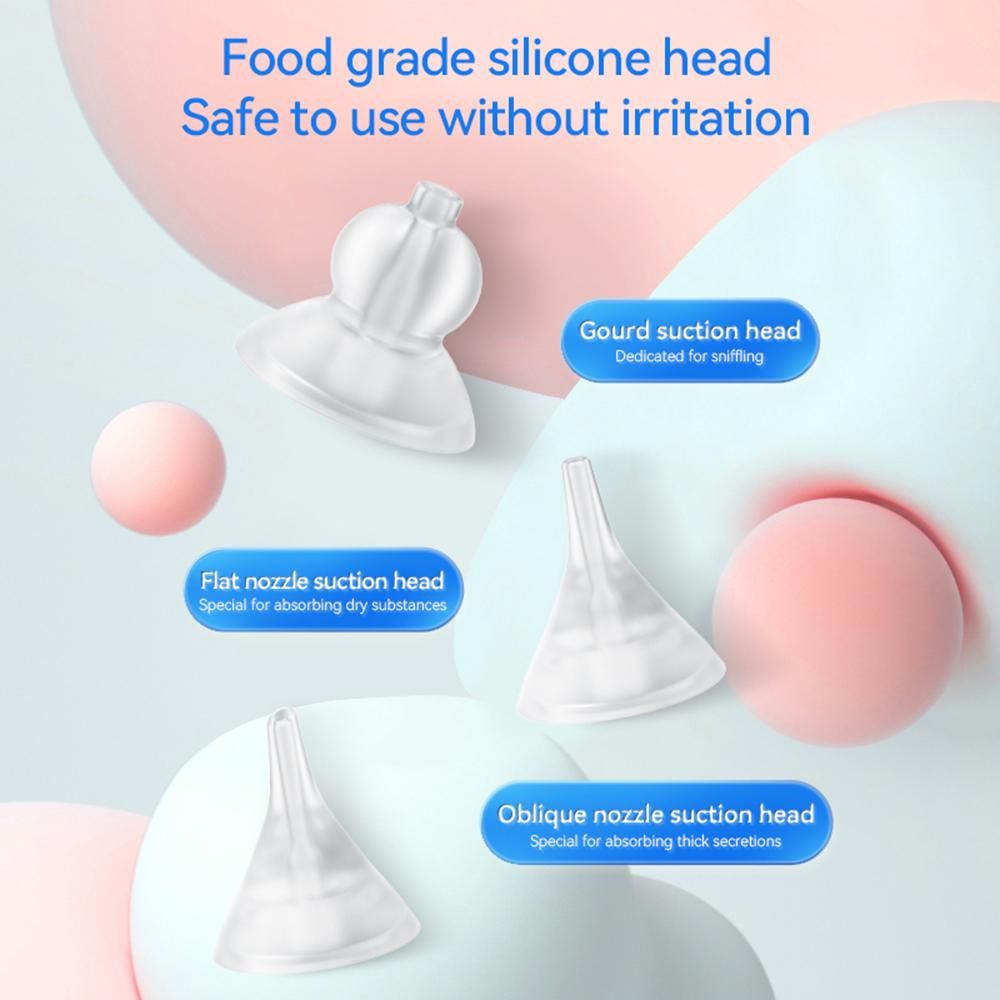 Portable Electric Baby Nasal Aspirator Baby Nose Sucker Nose Cleaner for Infants 3 Suction Levels Low Noise Anti-backflow Built-in Battery Colorful Light 10 Soothing Music with Storage Case 3pcs Silicone Suction Tips