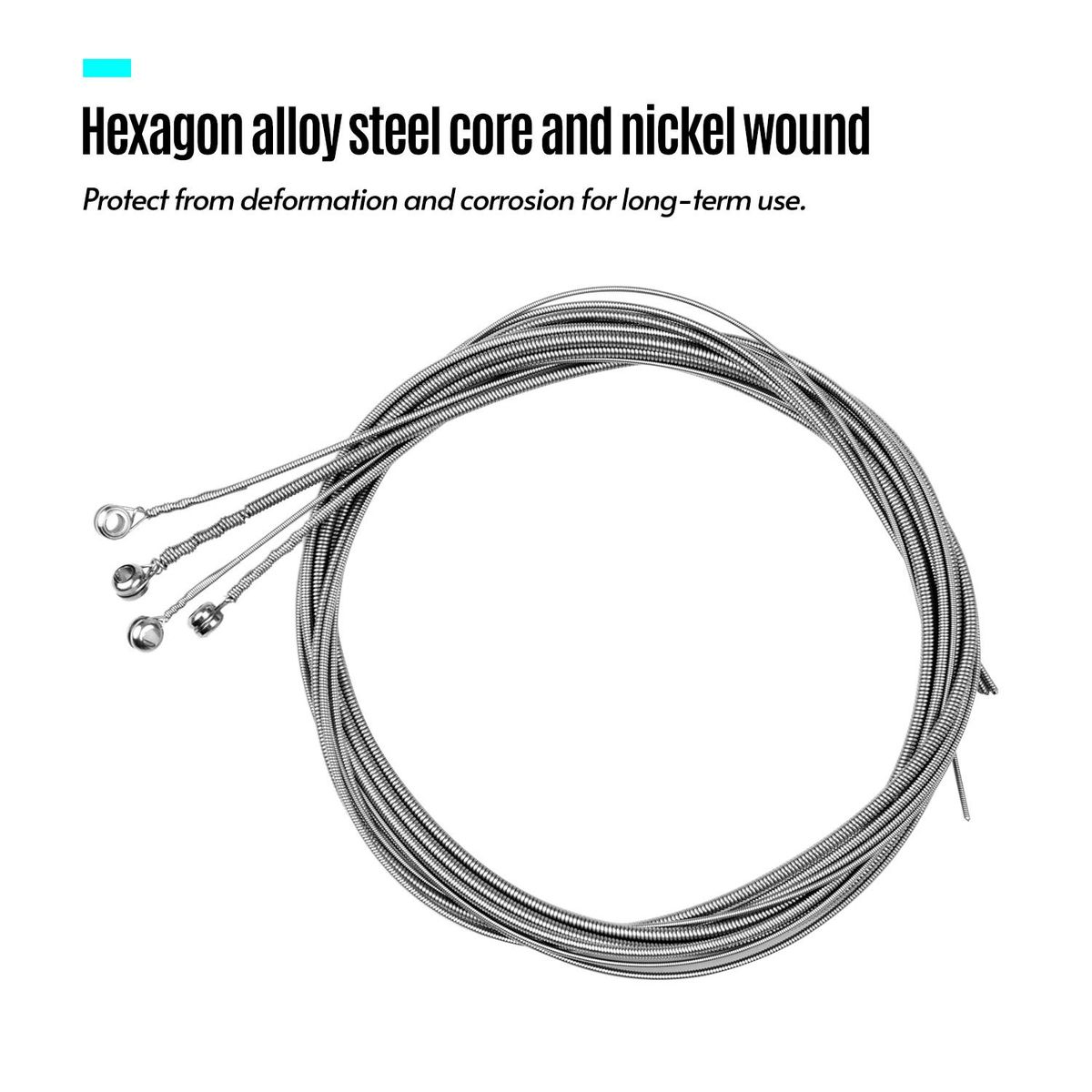 Electric Guitar Bass Strings Hexagon Alloy Wire Nickel Wound Bright Corrosion Resistant 4 Strings Set(.045-.100) Extra Light Special