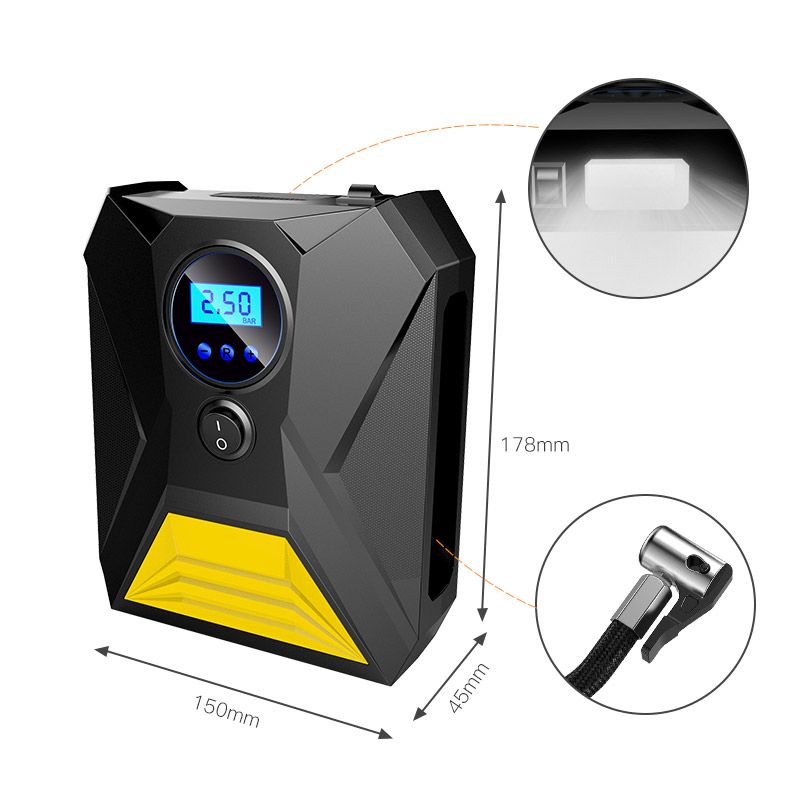Digital/Pointer Car Tire Inflator Electric Tire Inflator Portable Emergency Air Compressor Pump With LED Light Car Inflator Pump