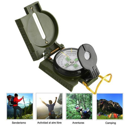 Folding Portable Compass, Accurate Camping Survival Travel Navigation--Green