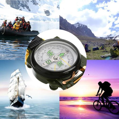 Folding Portable Compass, Accurate Camping Survival Travel Navigation--Green