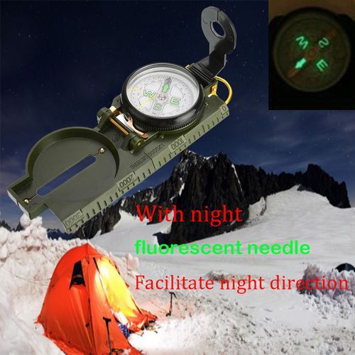 Folding Portable Compass, Accurate Camping Survival Travel Navigation--Green