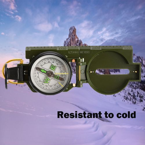 Folding Portable Compass, Accurate Camping Survival Travel Navigation--Green