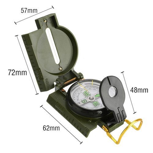 Folding Portable Compass, Accurate Camping Survival Travel Navigation--Green