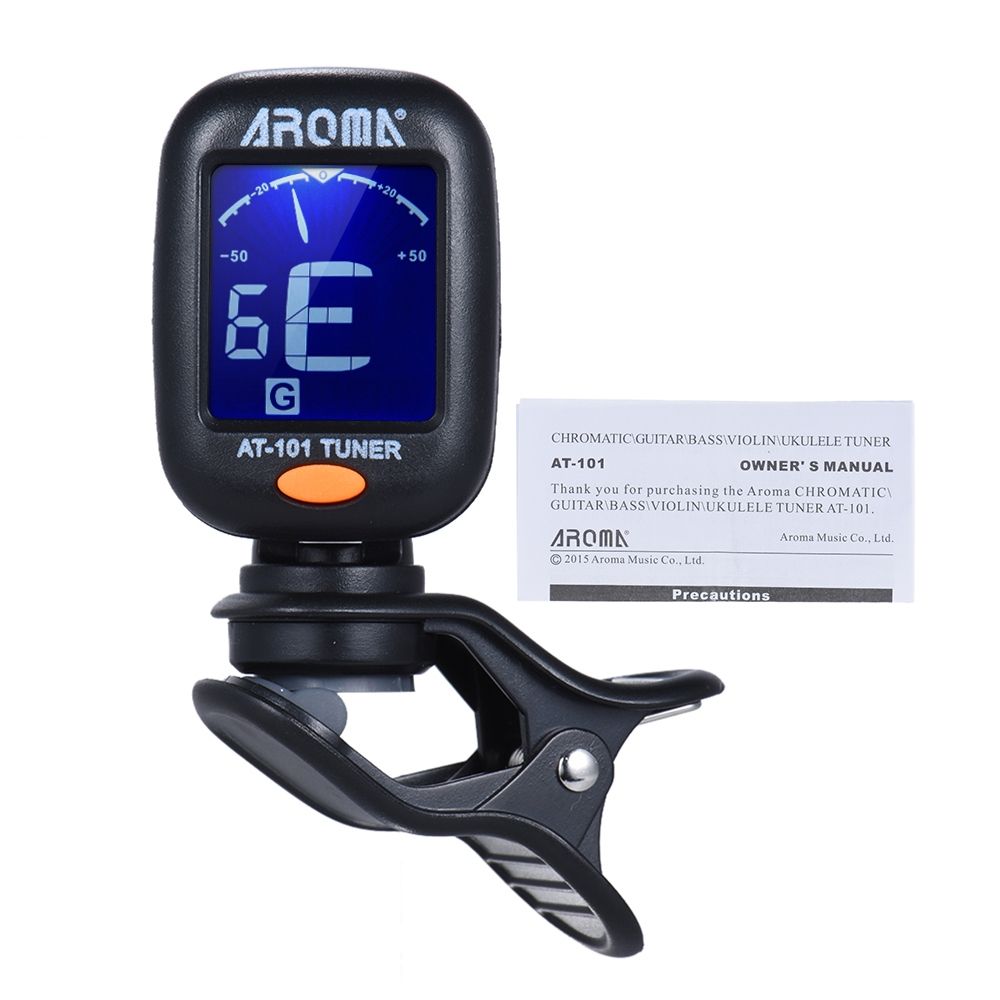 Portable Mini Clip-on Digital Tuner With Foldable Rotating Clip High Sensitivity For Chromatic Guitar Bass Violin Ukulele