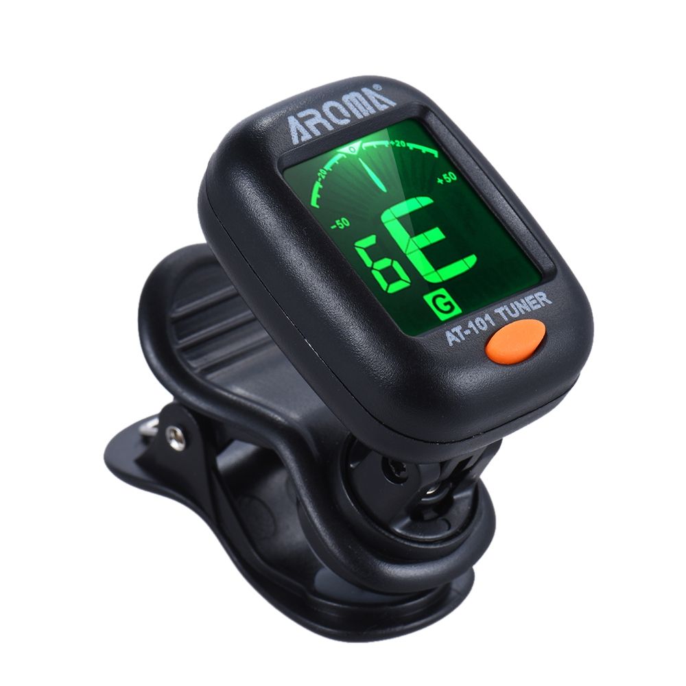 Portable Mini Clip-on Digital Tuner With Foldable Rotating Clip High Sensitivity For Chromatic Guitar Bass Violin Ukulele