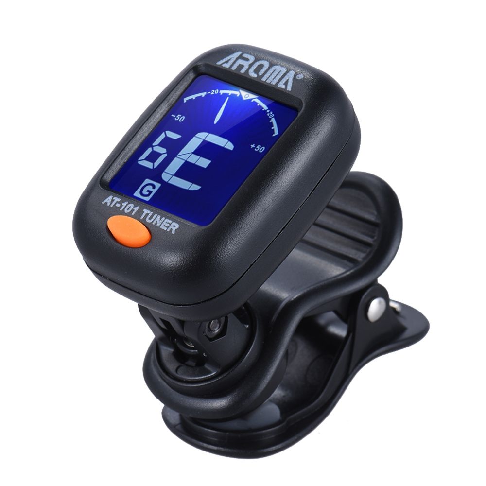 Portable Mini Clip-on Digital Tuner With Foldable Rotating Clip High Sensitivity For Chromatic Guitar Bass Violin Ukulele