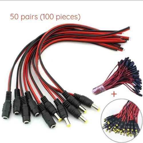 50 Pairs(100 Pcs)  Male & Female DC Power Adapter Connectors