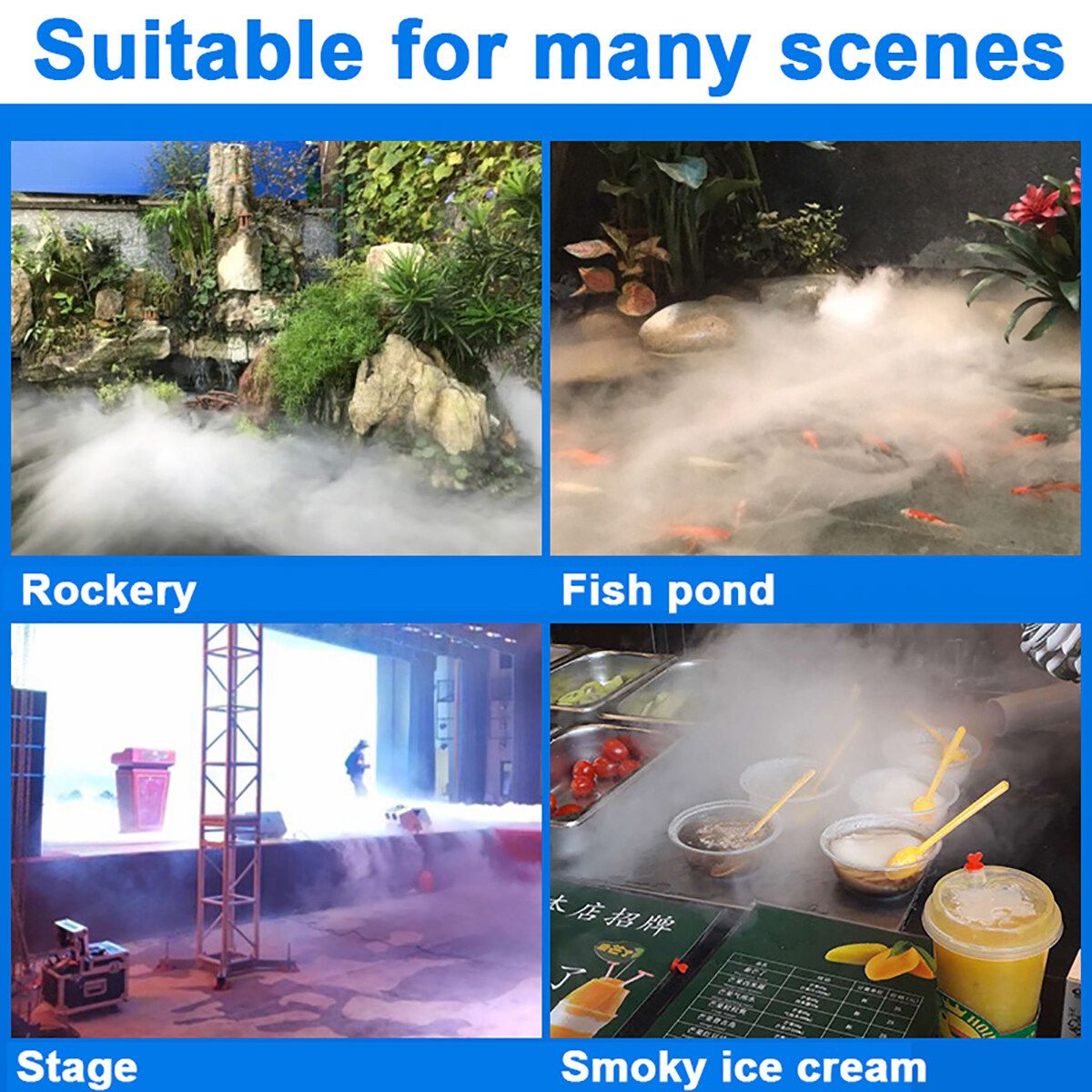 6 Head Ultrasonic Fogger Mist Maker Air Humidifier Atomizer Water Pond Fountain Ultrasonic Mist Maker+Power Supply+5M Power Cord