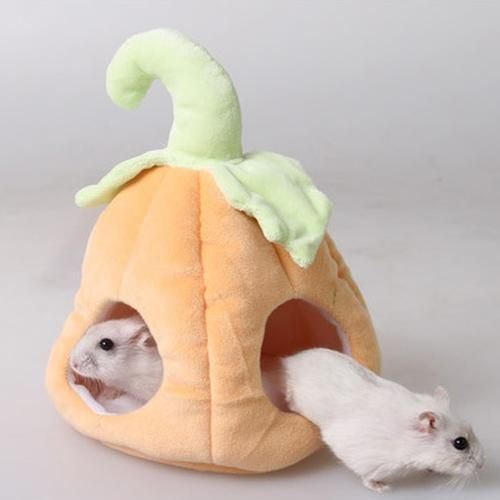 Double Hole Design Pumpkin Shaped Hamster House Cage Sugar Glider Squirrel Hanging Hammock Toys Bed Nest Halloween Pet Supplies