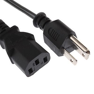 Universal US 3 Prong AC Power Cords For Desktop Computer Printer Monitor Plug, Cable Length: 1.2m