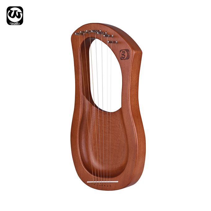 Walter.t 7-String Wooden Lyre Harp Metal Strings Mahogany