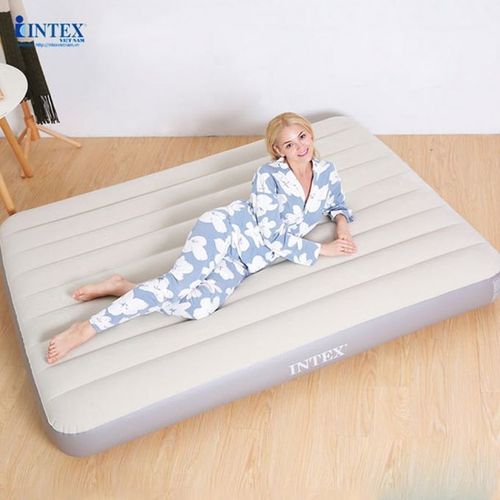 Inflatable 10in 2- Person Comfort Sleep Air Mattress With Pump - Cream Color