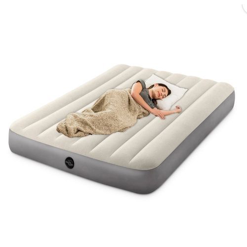 Inflatable 10in 2- Person Comfort Sleep Air Mattress With Pump - Cream Color