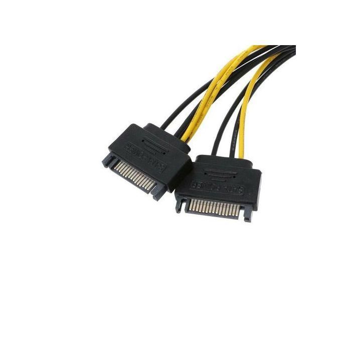 Dual SATA To PCI-E Power Cable 15Pin SATA To 8 Pin / 6 Pin Video Card Power Wire