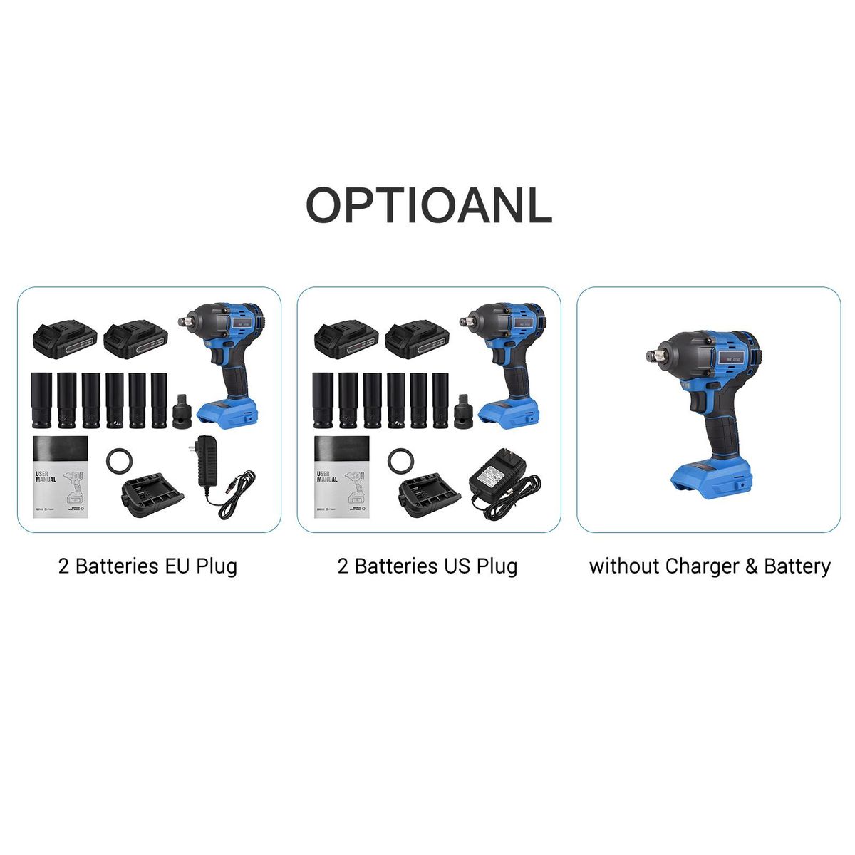20V Cordless Brushless Impact Wrench with 1/2in Chuck Variable Speed 350N.m Torque Handheld Power Wrench for Removing Nuts Bolts Auto Repair (Sockets, Charger & Battery Not Included)