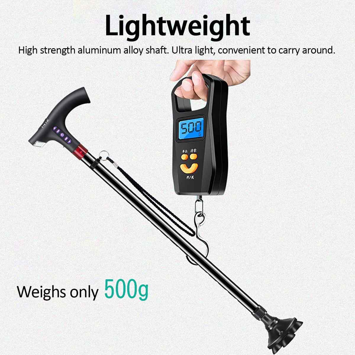 Smart Fm Radio Old Man Woman Walking Stick Lighting Alarm