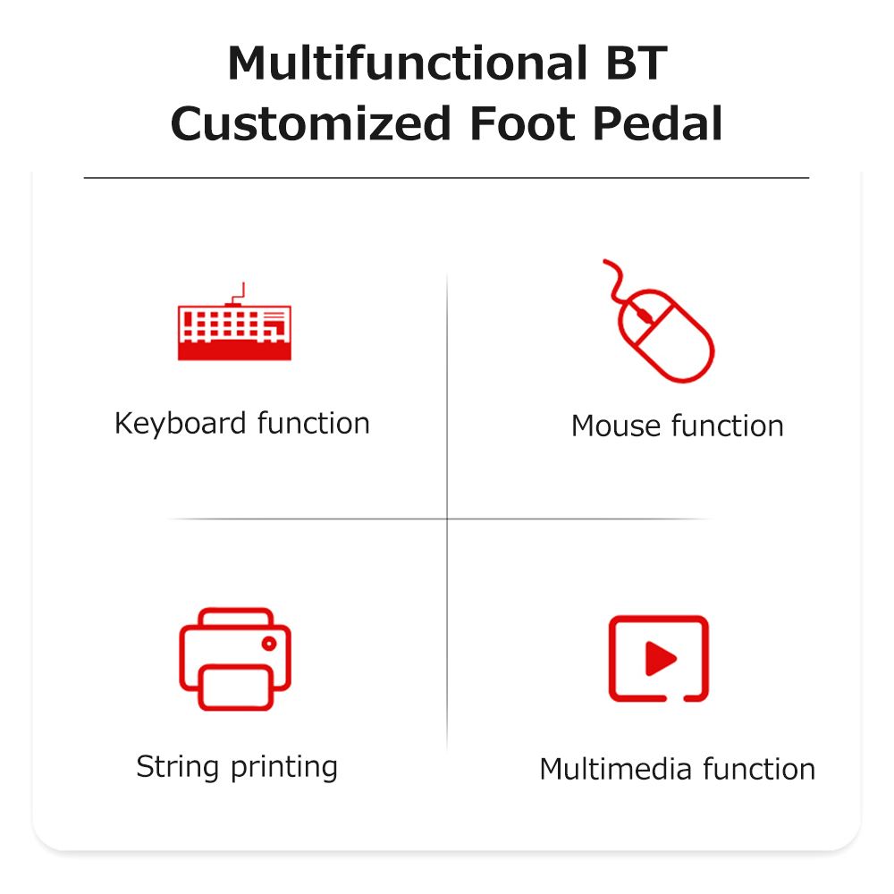 Multifunctional Foot Pedal Wireless BT Foot Switch Support