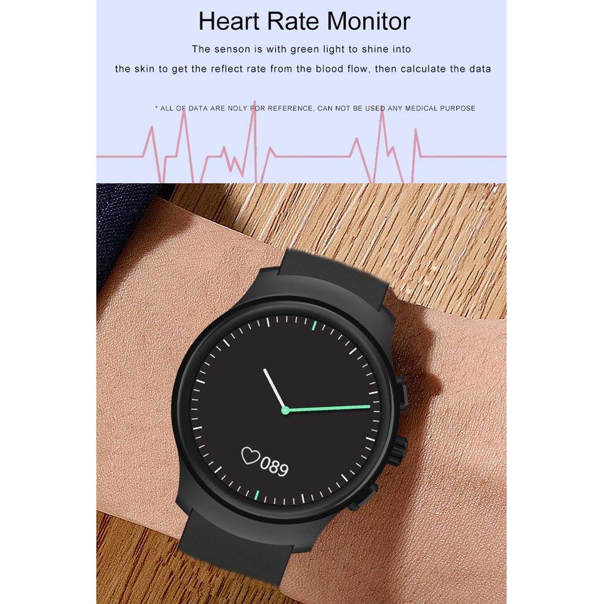 T1 0.49 Inch OLED Screen IP67 Waterproof Smart Bracelet, Support Sleep Monitor / Heart Rate Monitor / Blood Pressure Monitor(White)