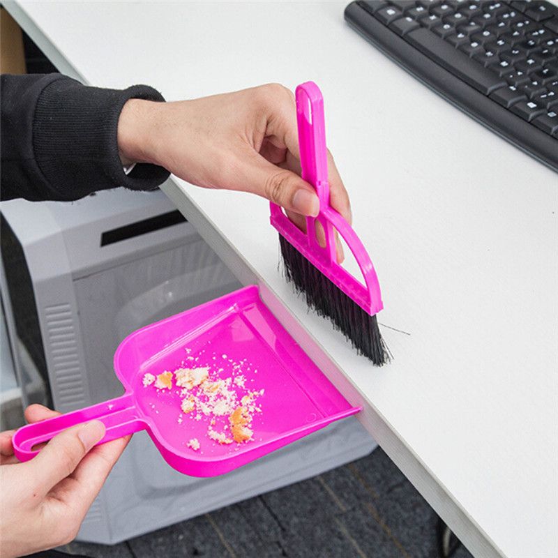 Mini Broom Dustpan Brush Set Soft Cleaning Sweeper Hand Pan