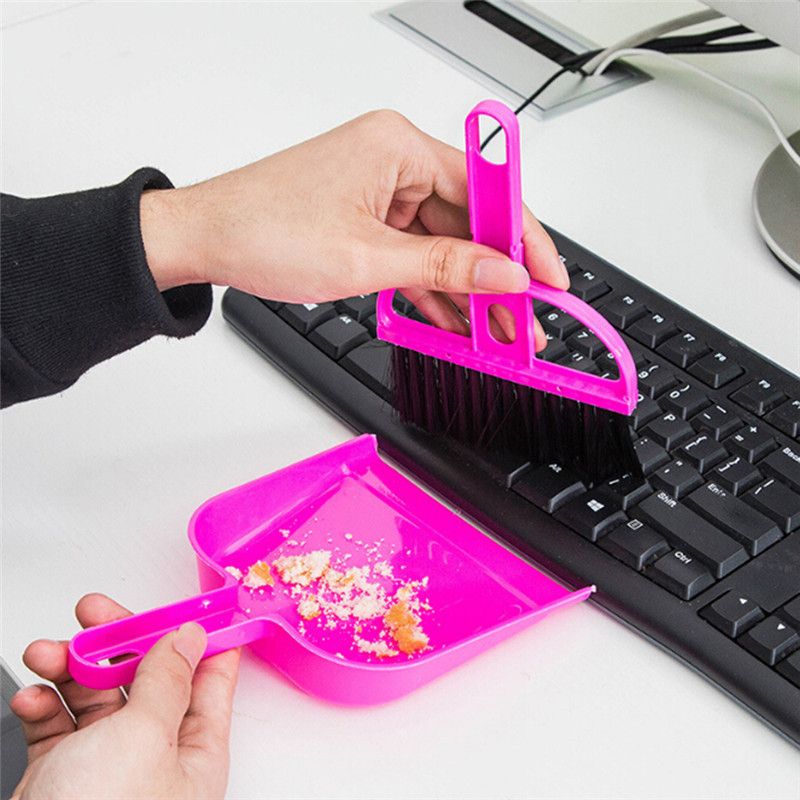Mini Broom Dustpan Brush Set Soft Cleaning Sweeper Hand Pan