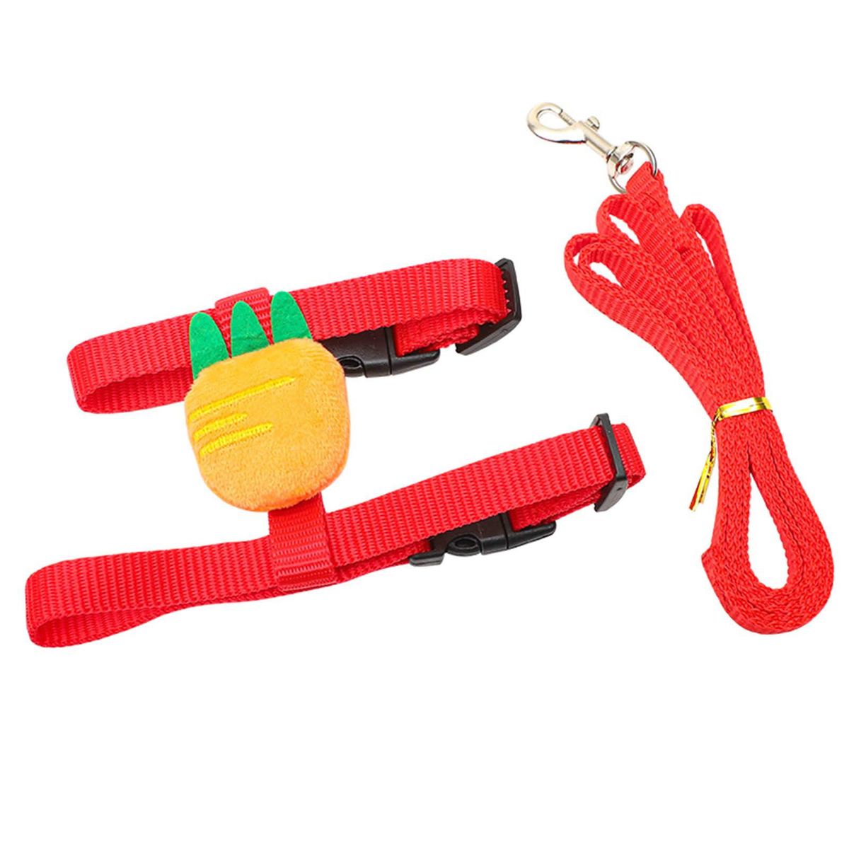 1 Set Cat Harness Strawberry Doll Pet Cat Rabbit Harness Traction Rope Set Red