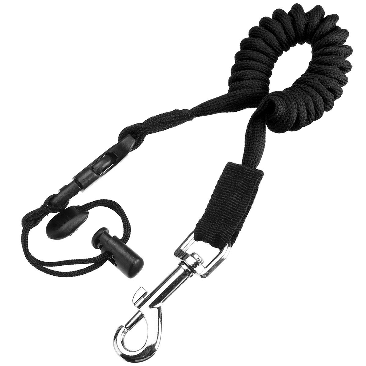 Elastic Kayak Leash Rod Leash Rope Black
