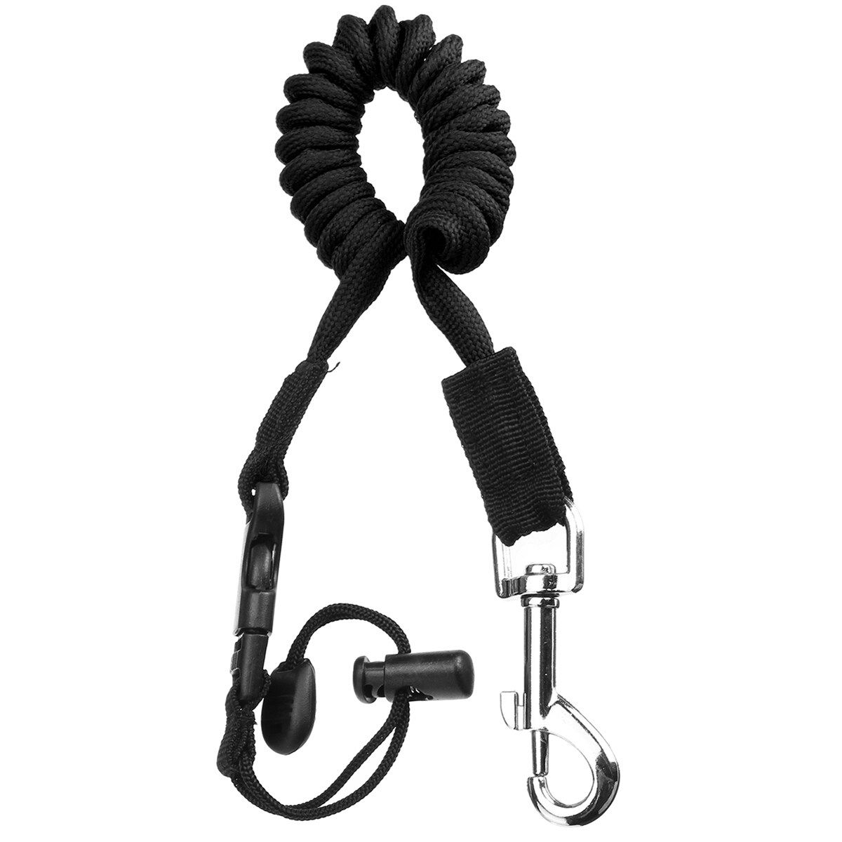 Elastic Kayak Leash Rod Leash Rope Black