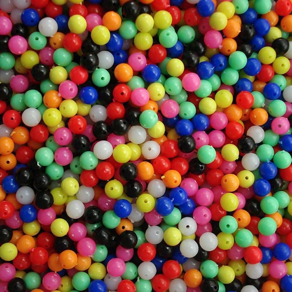100pcs Fishing Rigging Plastic Beads Round Colorful Fishing