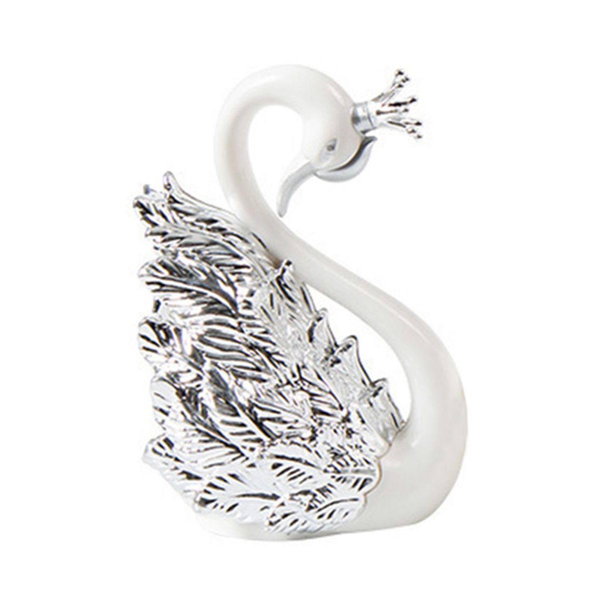 Fashion Crown Swan Birthday Cake Topper For Wedding-Silver