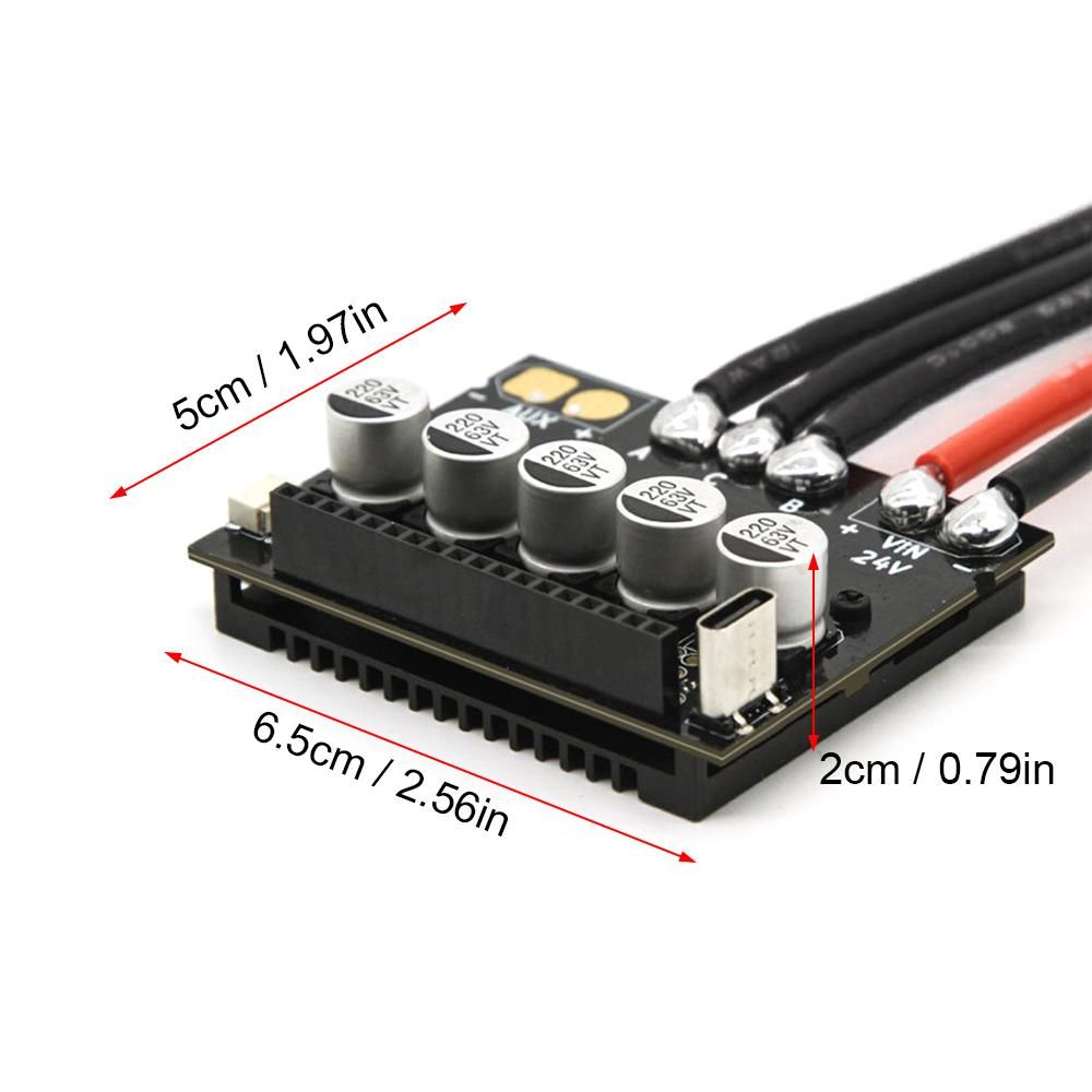 ODESC V4.0 Driver Board 8-24V 4 Layers Type-C Interface Brushless Motor Driver Module With Heat Sink for DIY Robot / Mechanical Arms / Car Model / Ship Model / 3D Printer / Pan Tilt Slide