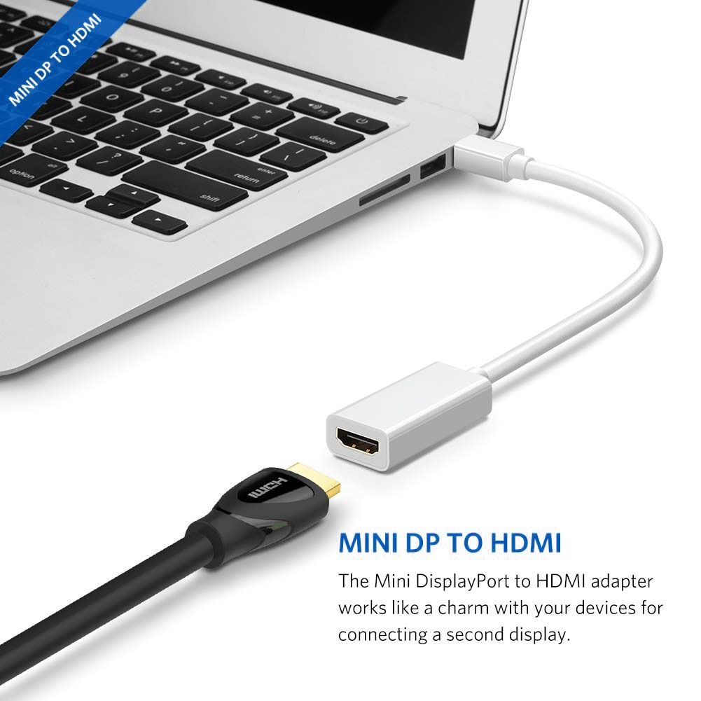 Full HD 1080P Mini DisplayPort Male To HDMI Female Port Cable Adapter, Length: 20cm
