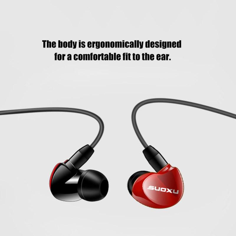 SX538 Universal Heavy Bass HiFi In-Ear Wired Earphone-Black