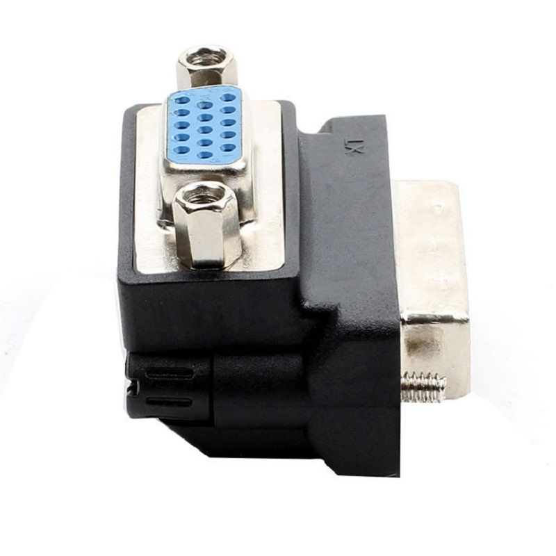 DVI To VGA Adapter DVI-I Male 24+5 Pin To VGA Female 90° Elbow HD Video