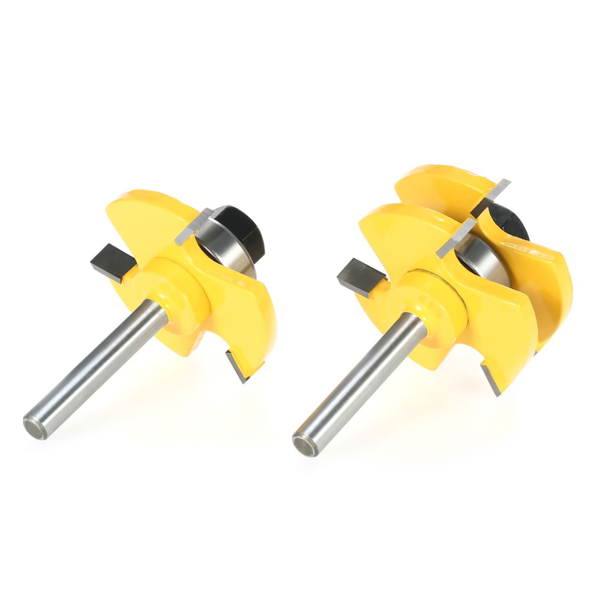 2PCS 3/4" Stock 1/4" Shank Tongue   Groove Router Bit Set 3