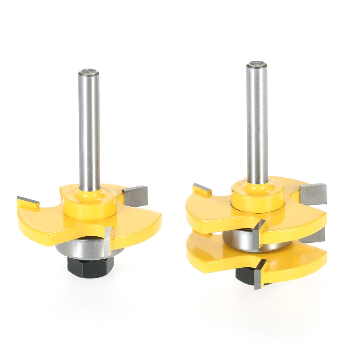 2PCS 3/4" Stock 1/4" Shank Tongue   Groove Router Bit Set 3