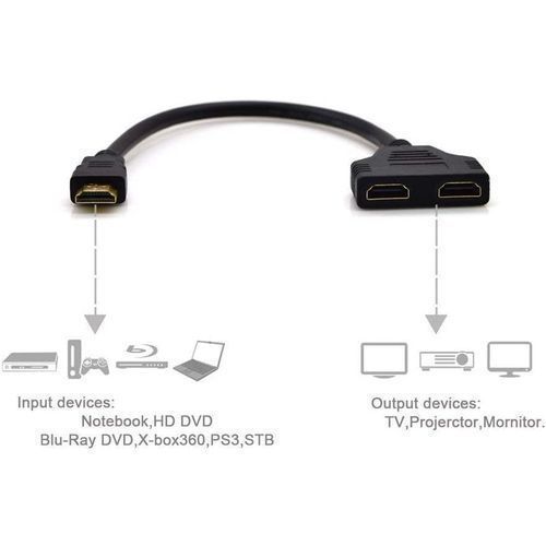 HDMI Male To Dual HDMI Female 1To 2 Splitter Adapter