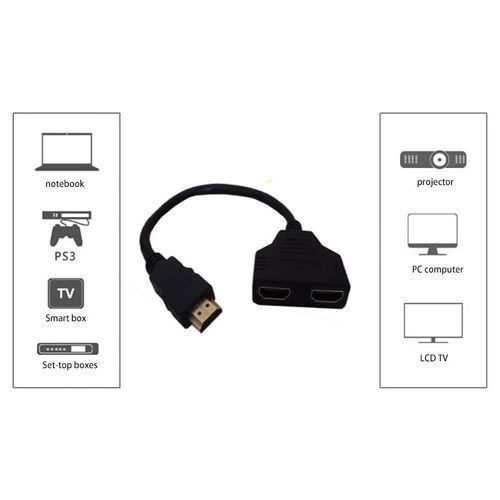 HDMI Male To Dual HDMI Female 1To 2 Splitter Adapter