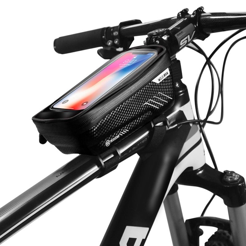 WILD MAN MTB Road Bicycle Bike Bags Rainproof Handlebar Bag Cycling Front Tube Frame Bag 6