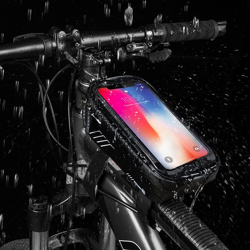 WILD MAN MTB Road Bicycle Bike Bags Rainproof Handlebar Bag Cycling Front Tube Frame Bag 6" Phone Case Pouch Bycicle Accessories(#Front Bycicle Bag)