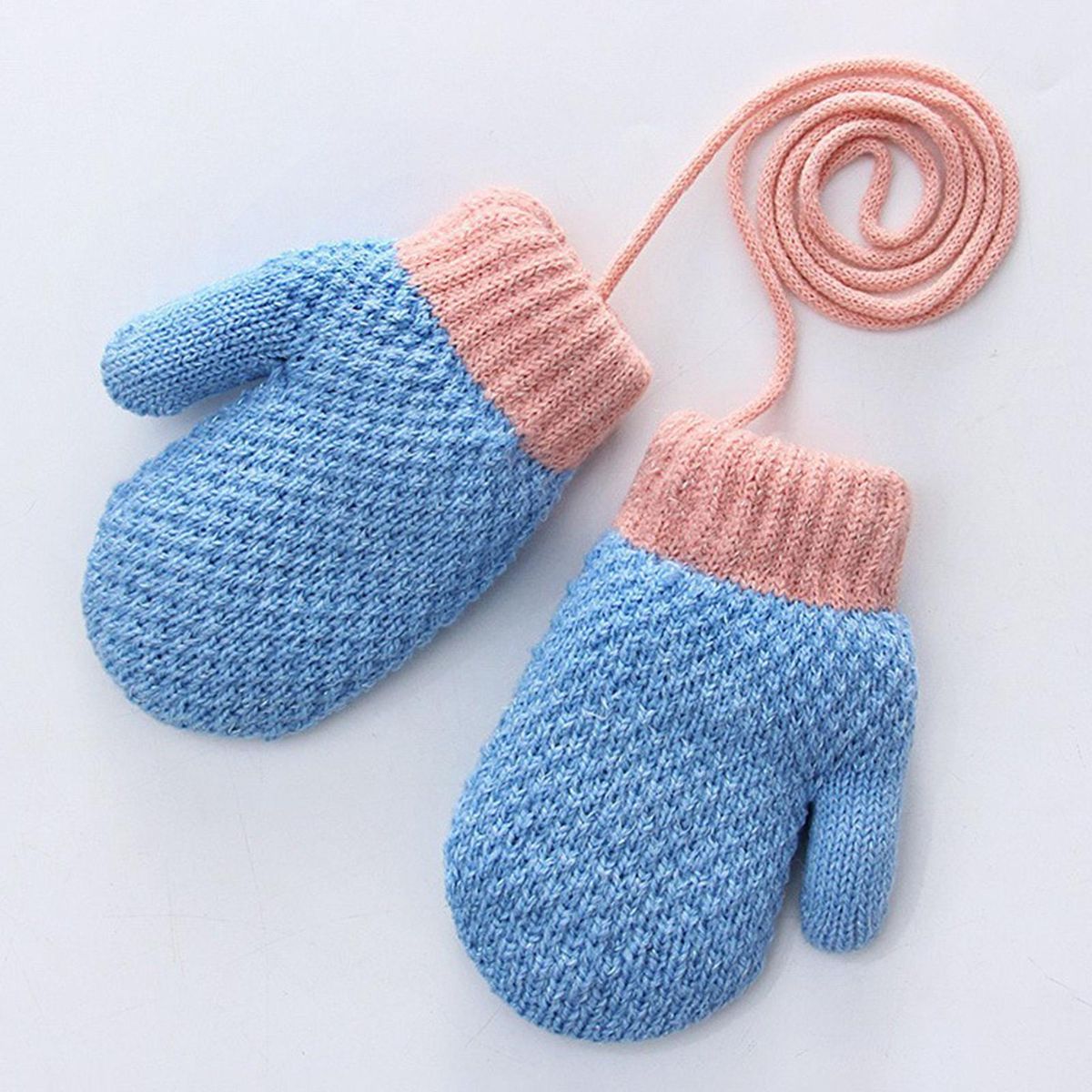 1 Pair Children Knitted Toddler Winter Blue
